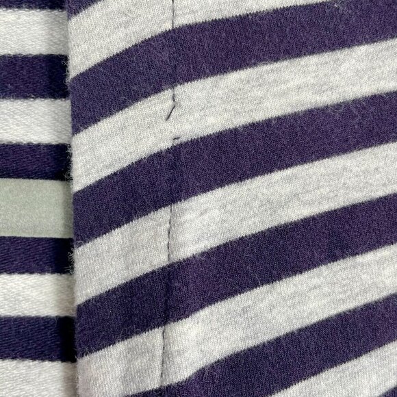 Land's End Cotton Preppy Nautical Sweater Navy & Gray Stripes Size Medium Petite - Picture 11 of 14